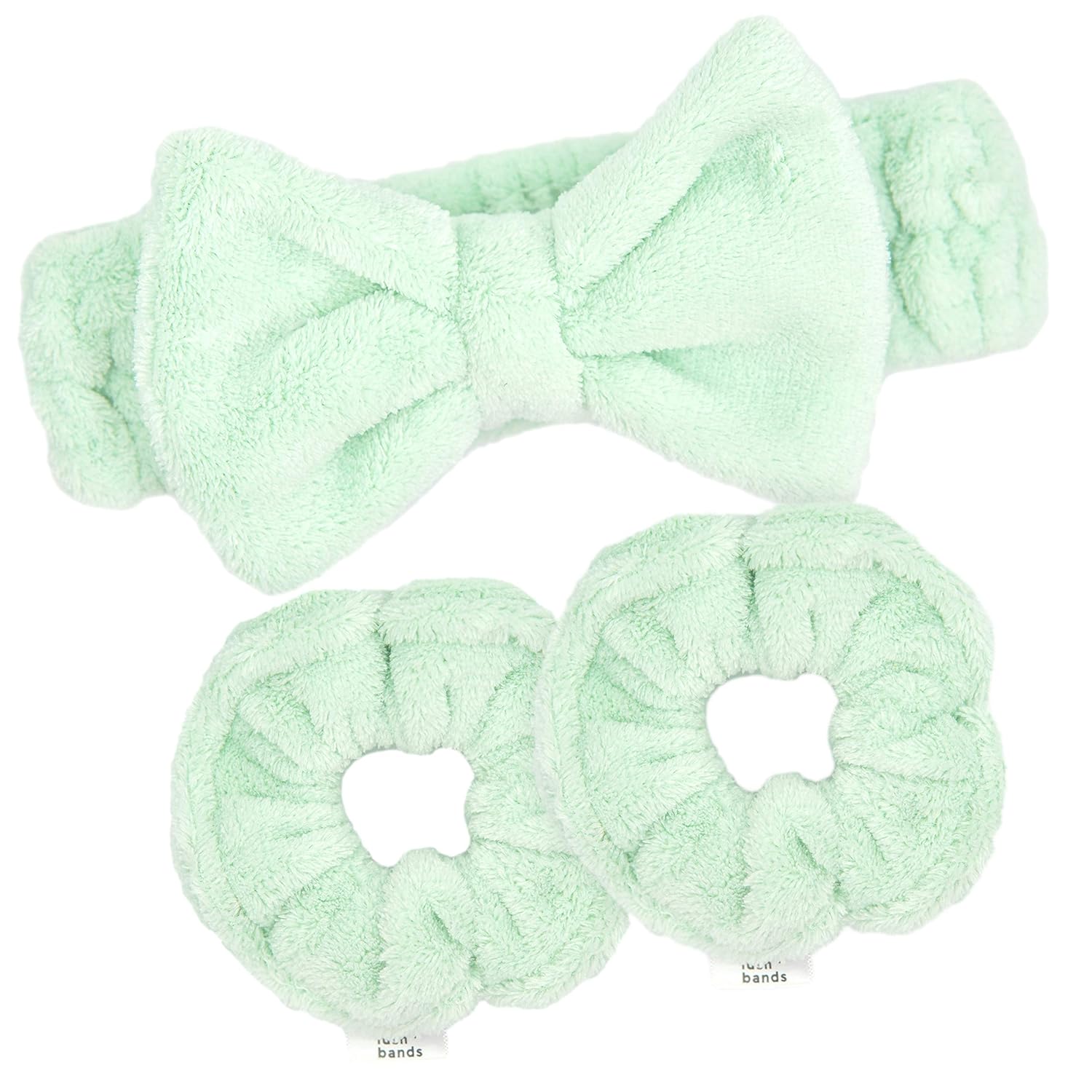 3 Pack Face Washing Set Spa Bowtie Headband Wrist Scrunchies Water Absorbing Microfleece Makeup Headbands Yoga Shower Facial