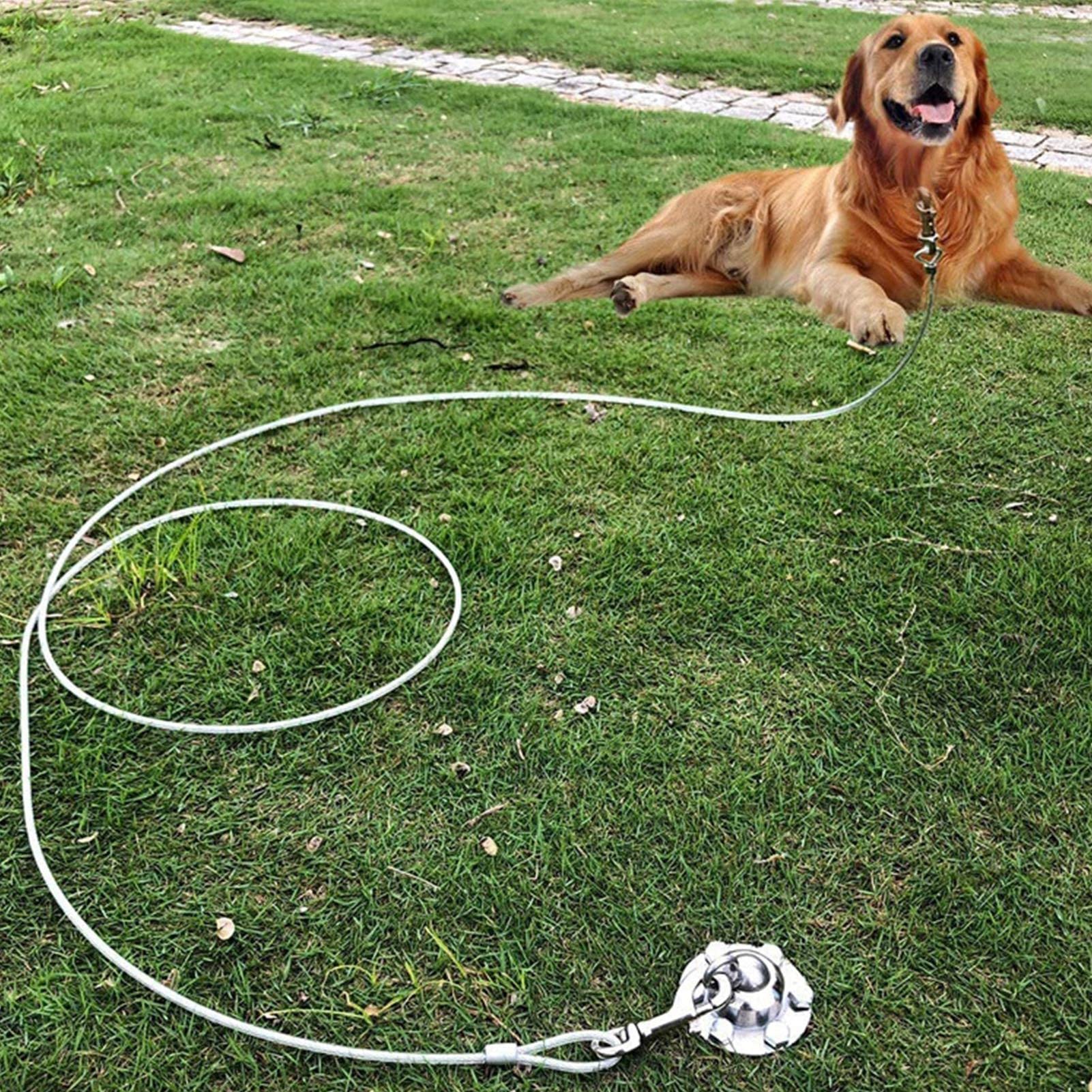 A/A Estaca de perro resistente – Estaca giratoria de 360 grados, anclaje resistente al óxido para perros al aire libre, soporta 1500 libras de fuerza de tracción para perros medianos y grandes