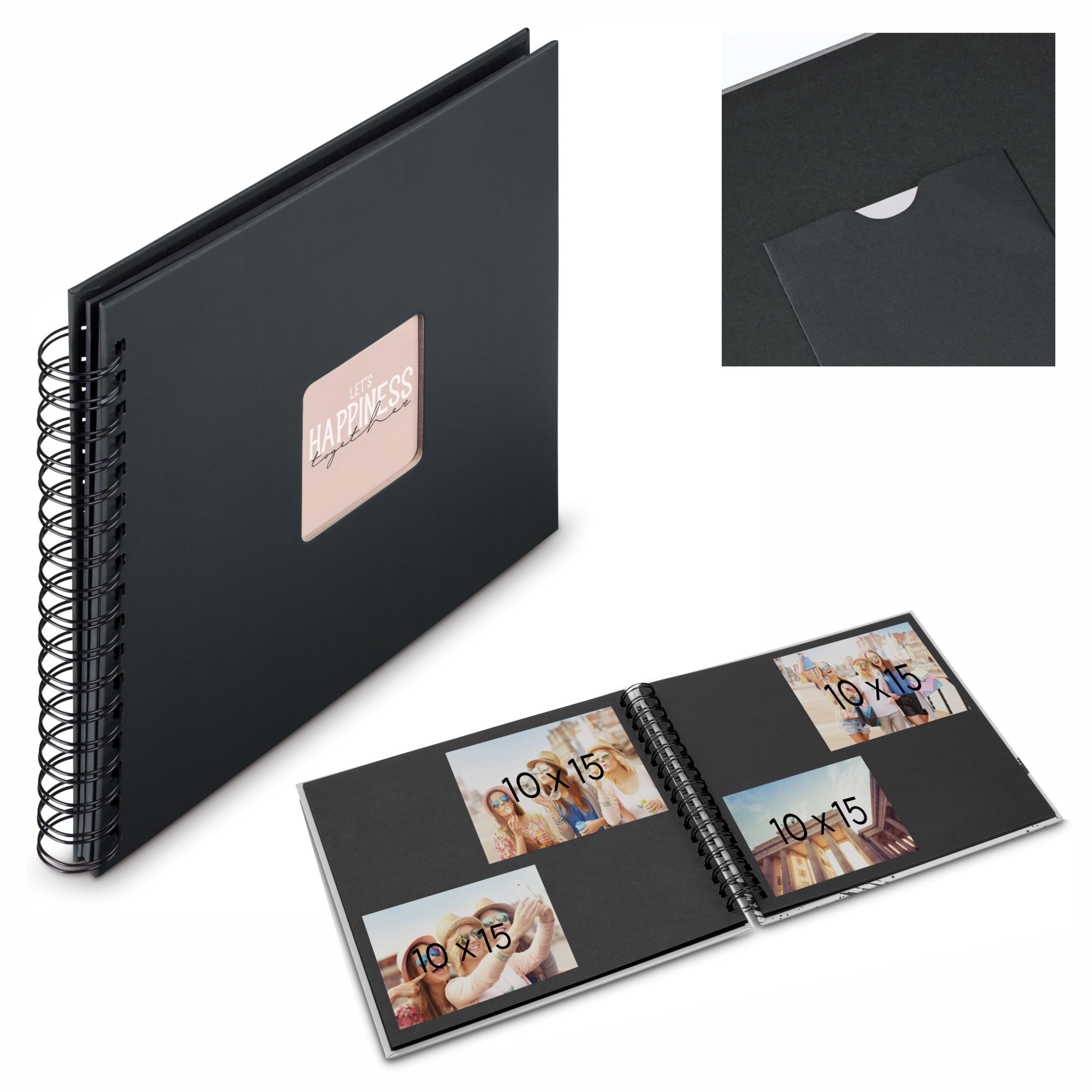 Hama Spiral Album Fine Art 24 x 17 cm 50 Black Pages New Black