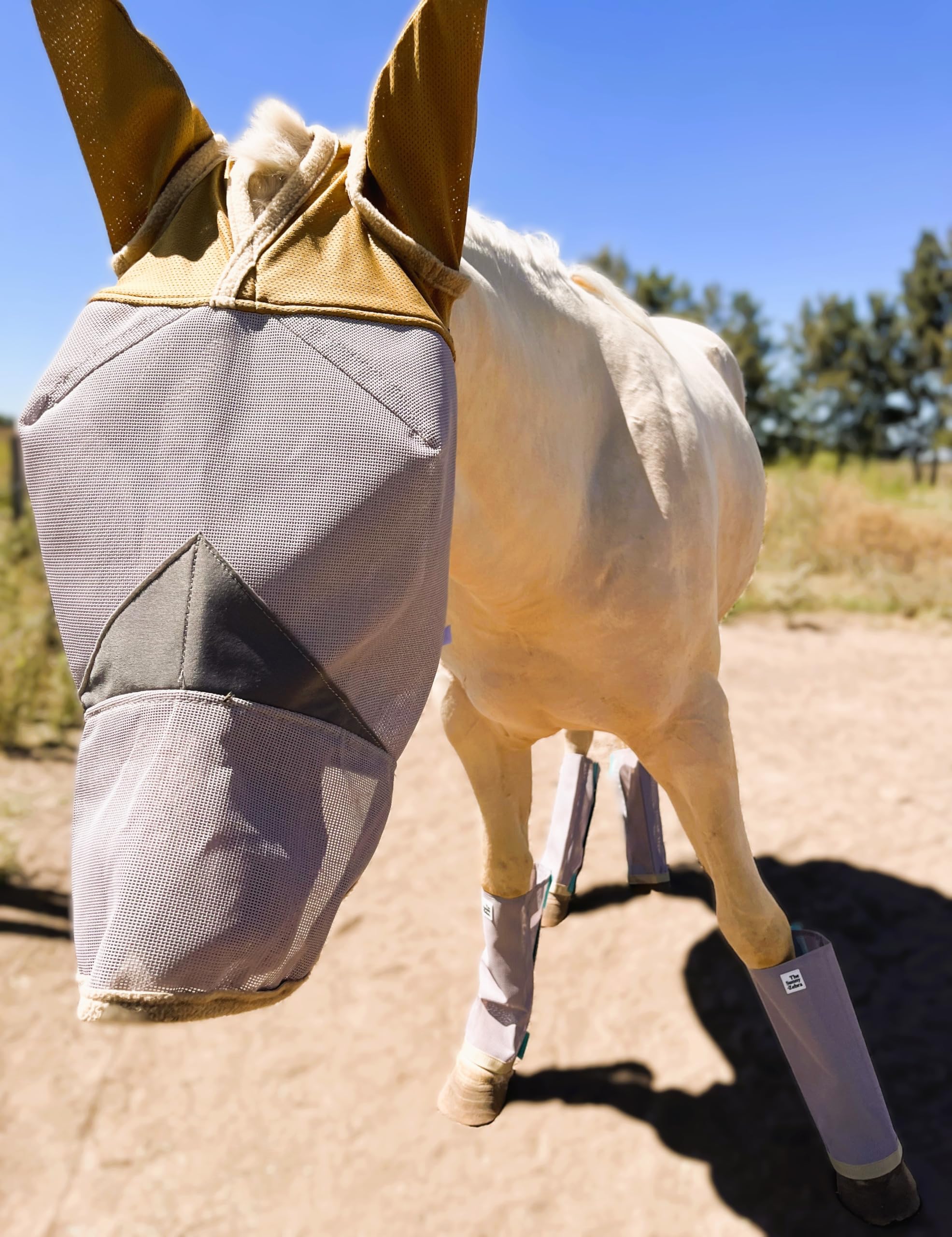 Fly Masks for Horses. Stops Sunburn, 70% Uv-Block. Breathable Fly Mask for Equines, Durable, Comfortable Fit for All-Day Protection. Horse Size, Fly Mask with Ears and Nose - image 7