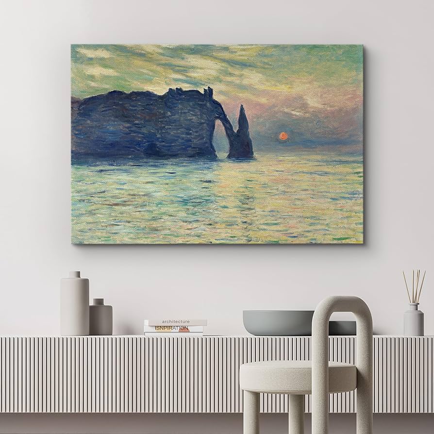 Amazon.co.jp: wall26 クロード・モネ作の崖、エトルタ、夕日