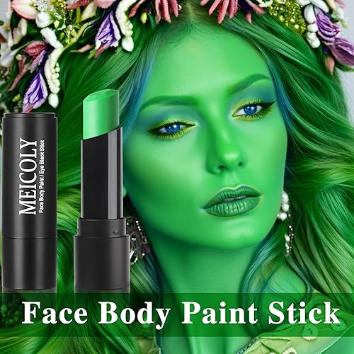 Vista 84 de MEICOLY Barra de pintura corporal dorada, pintura facial para Halloween SFX Cosplay, barra negra de ojo dorado para béisbol, sóftbol, fútbol