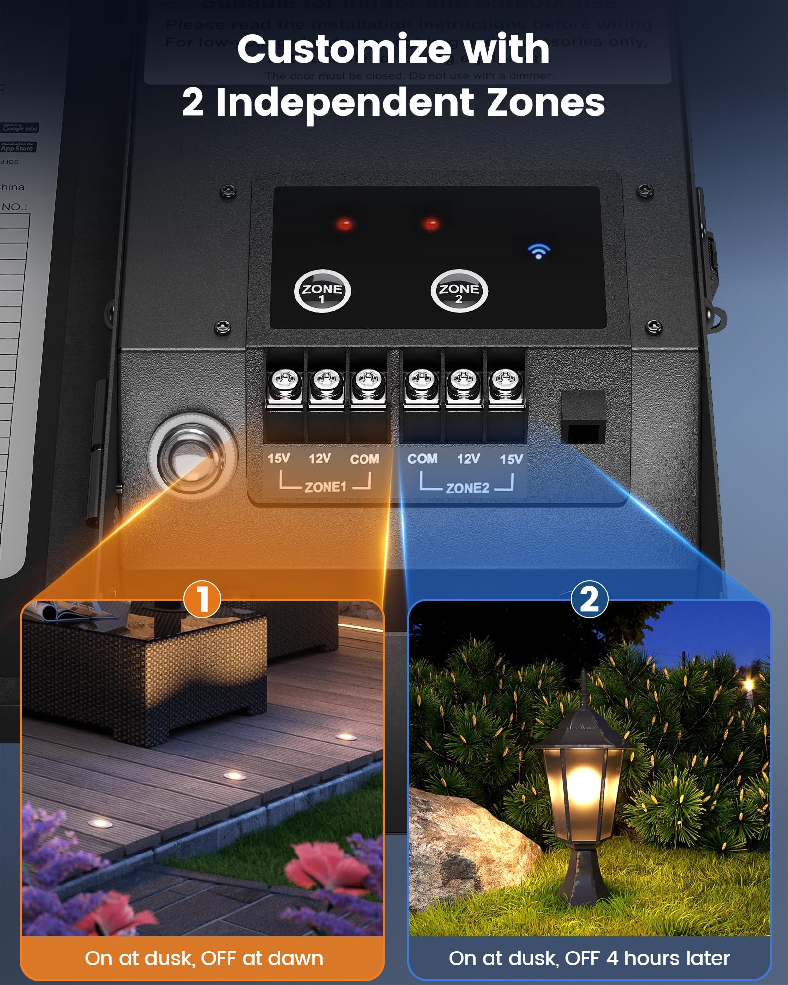 Landscape Lighting Zone Control AVV Black Low Voltage Plug In