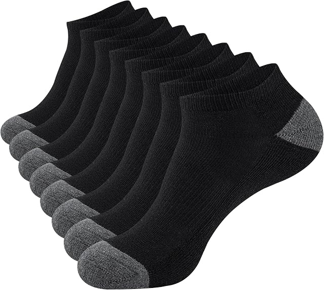 SockWaddles Hombre Calcetines Tobilleros Deportivos, 8 Pares,Transpirables | Talón y puntera reforzados, Soporte plantar, Secado rápido y durabilidad, Transpirables y elásticas