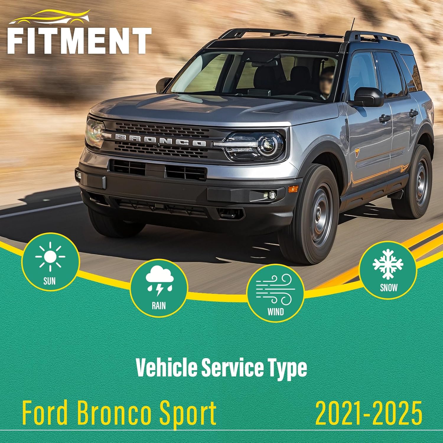 22" 20" 9" windshield wiper blades replacement for ford bronco sport 2021 2022 2023 2024 2025 premium all weather front rear wipers set - oem quality (pack of 3) 22"/20"/9"