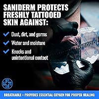 Vista 7 de Saniderm - Rollo de vendaje Flex Tattoo Aftercare - Envoltura de tatuaje ultra flexible, impermeable, estéril para una curación rápida y protección