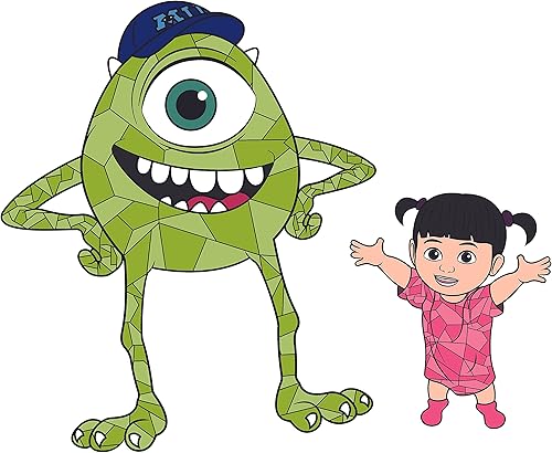 Vinilo decorativo para pegar y pelar de bricolaje Mike Wazowski &amp; Boo, película de vidrio para ventana, película estática impermeable, decoración de