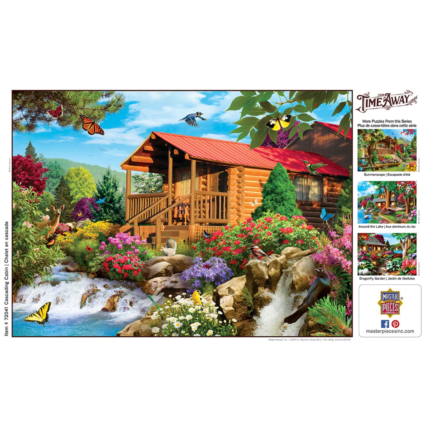 MasterPieces Puzzle 1000 elementów dla dorosłych, rodziny lub dzieci - kaskadowa kabina - 19,25 cala x 26,190 cm - rodzinna amerykańska firma logiczna