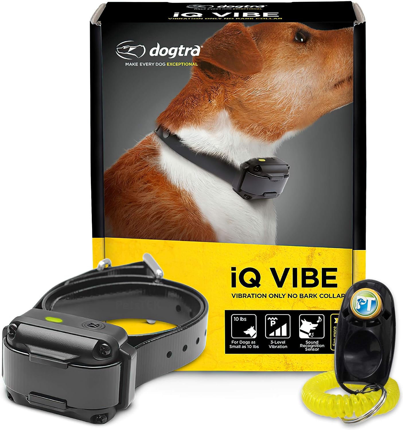 Dogtra IQ Vibe Vibration No Bark Collar - Rechargeable, High-Performance Pager, Waterproof, for Small to Medium Dogs, Includes PetsTEK…