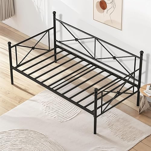 Miniatura 12 de VECELO Base de cama de metal clásica con cabecera, cama doble, color negro Negro -,Mate negro,https://www.amazon.com/dp/undefined
