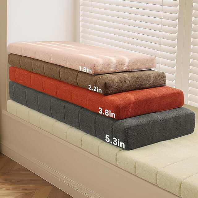 Custom Bay Window Cushion,Splash-Proof Window Seat Cushions Indoor,Custo...