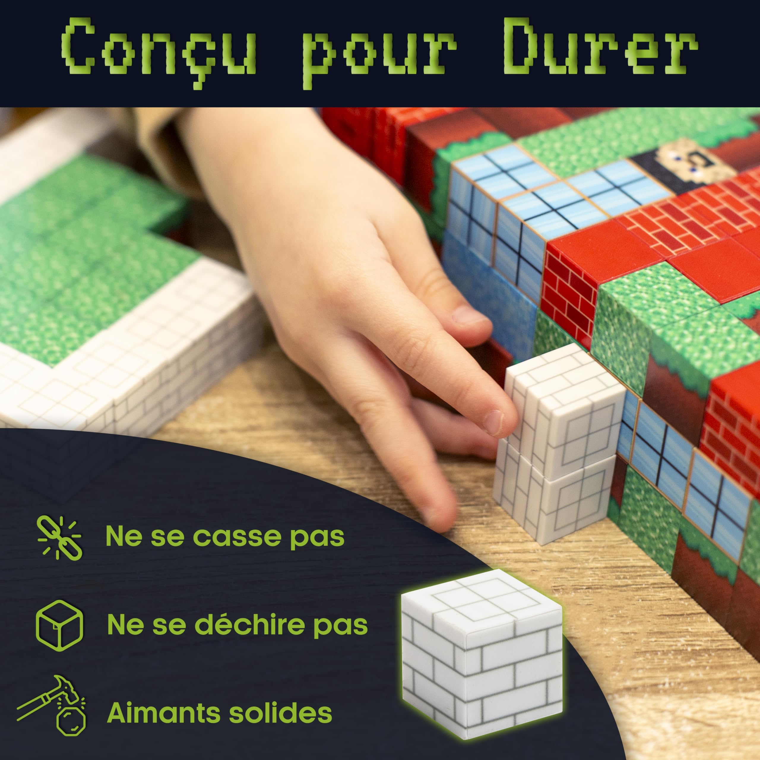 400 Cubes Magnétiques Bloc Jeu Construction Enfant Magnetic Blocks
