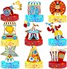 NICROLANDEE Carnival Party Decorations - 9PCS Circus Animals Honeycomb Centerpieces Table Decorations with Plastic Straps for Carnival Theme Birthday Party, Circus Baby Shower Favors Supplies