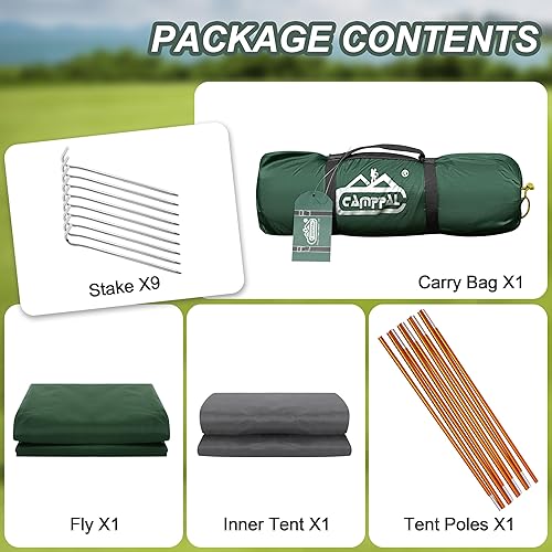 Miniatura 6 de camppal tienda para acampar para 1 3 4 personas, para senderismo, montaña, caza. Tiendas de mochila para las 4 estaciones, resistencia a viento,