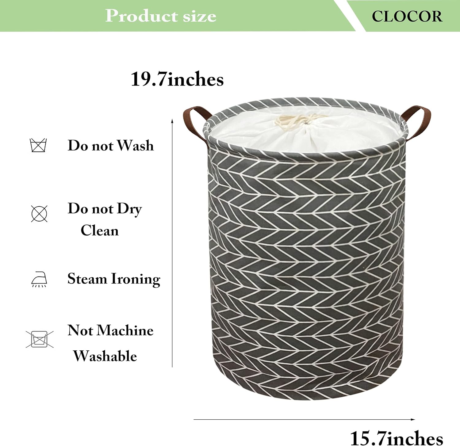 CLOCOR Large Laundry Baskets with Lid,Collapsible Drawstring Clothes Hamper with Handle for Kids,Nursery Hamper(Grey Arrows) : Baby