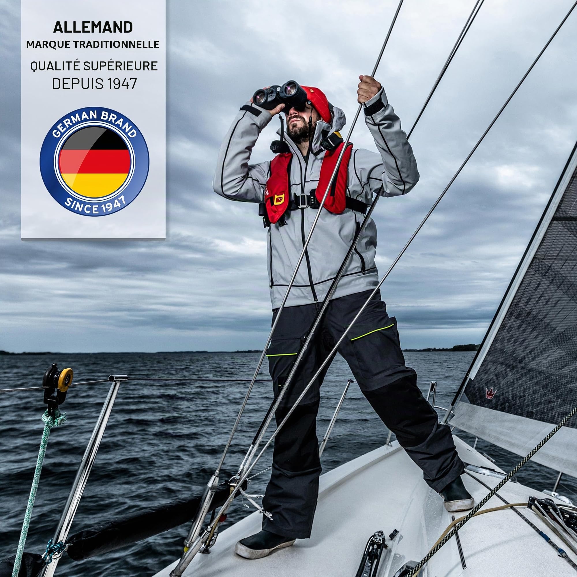 STEINER Jumelles Marine Navigator 7x50c - Boussole stabilisée HD, Optique de qualité Allemande, Pont Ouvert, étanche 5m, Faite pour Les Amateurs de Sports Nautiques et Les Marins Amateurs