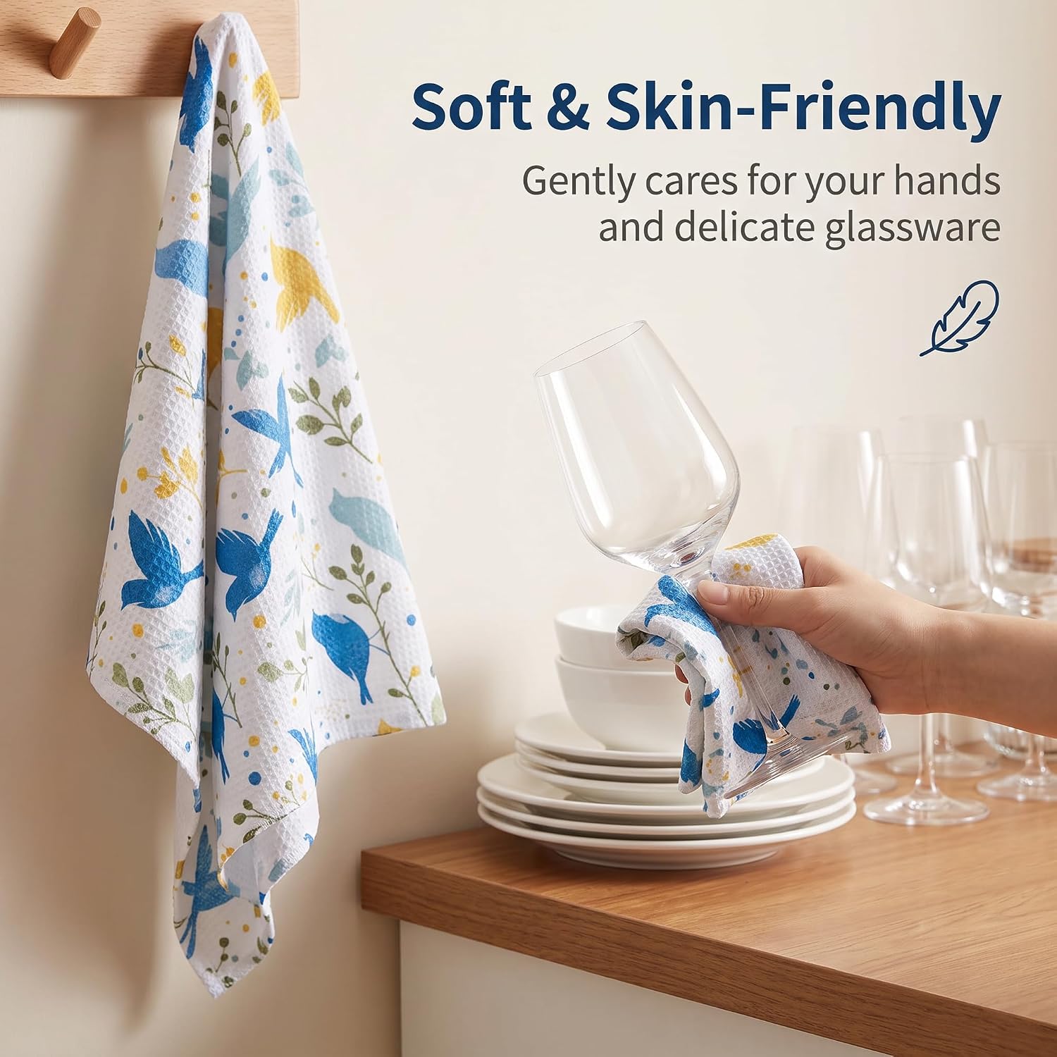 Kitchen Tea Towels Quick Dry Microfiber Dish Cloths for Washing Dishes (2)