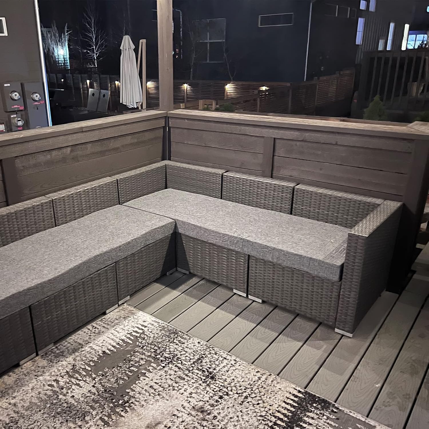 Custom Size Bench Cushion, Bay Window Seat Cushion, Thick Upholstery Foam Long Chair Cushion Sofa Pads Outdoor/Indoor Patio Furniture (Color : Gray, Size : 15.7" x 15.7" x 4")
