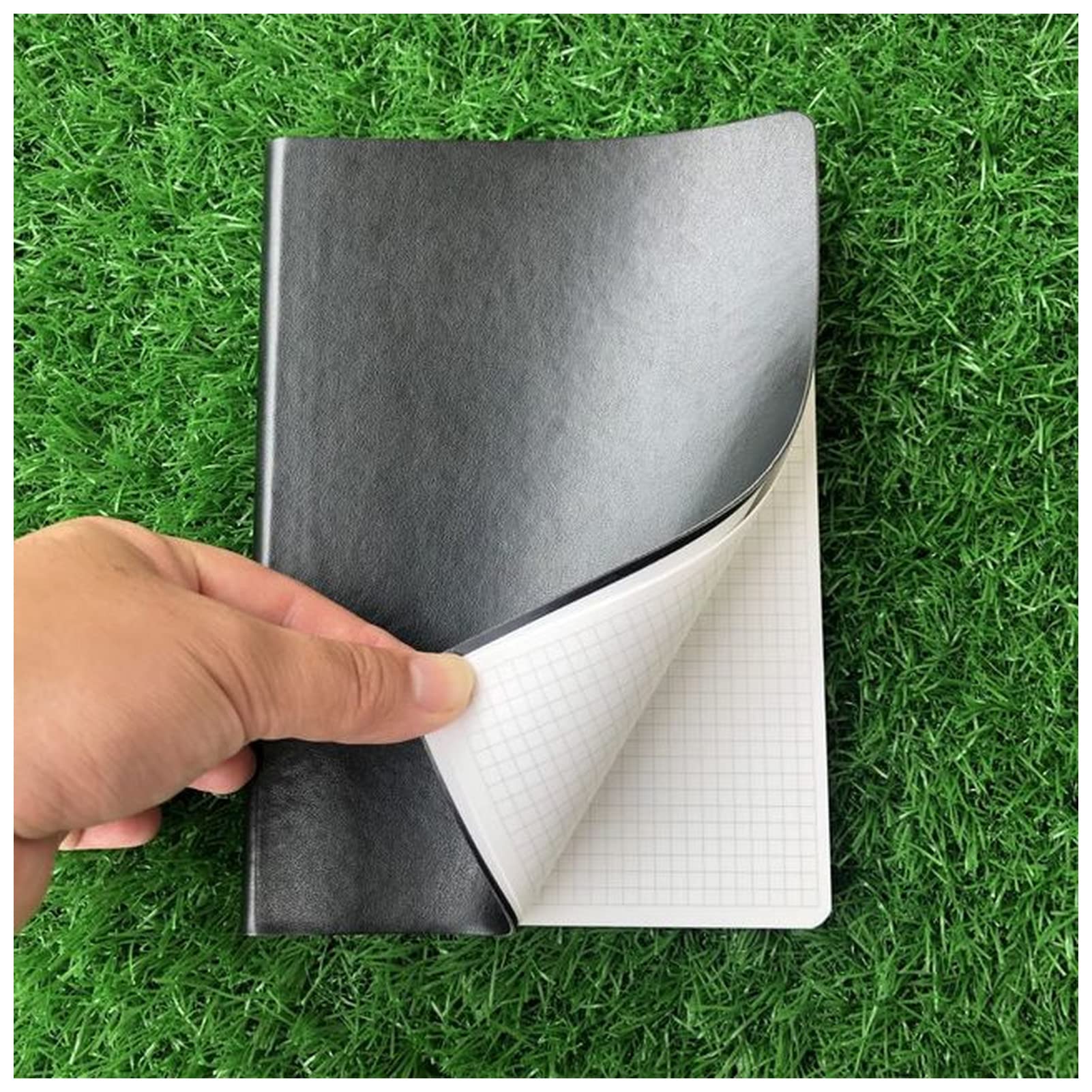 Notatnik miękka okładka notatnik kwadratowy dziennik w kratkę 120 g/m2 papier, bez ducha, bez krwawienia bez daty notatnik w linie (czarny, kwadratowa siatka 120 g/m2)