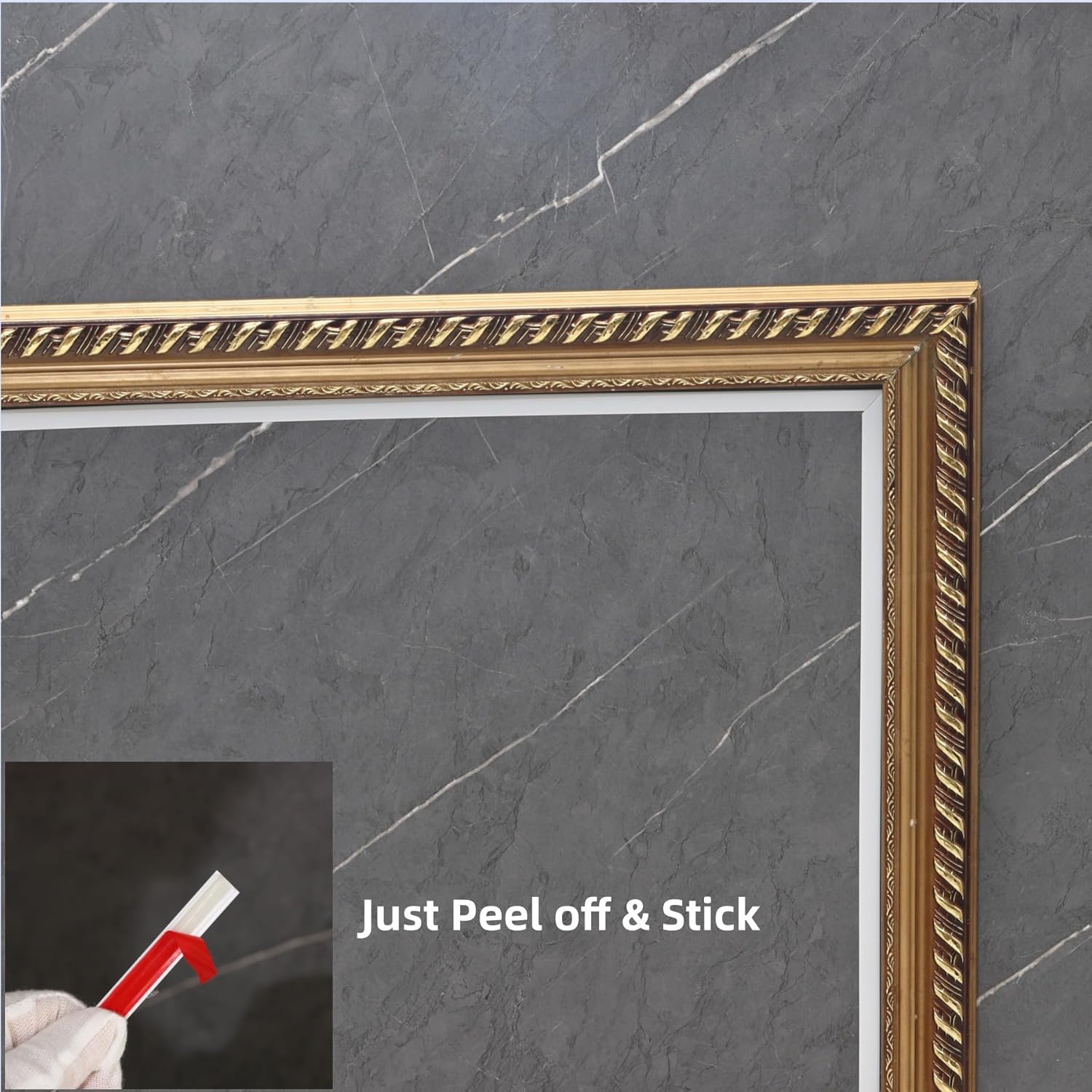 Trimold Matte White Molding Trim Peel and Stick, Flexible Mirror Border Design, Wall Ceiling Floor Cabinet Tile Edge Moulding, 5m x 2cm