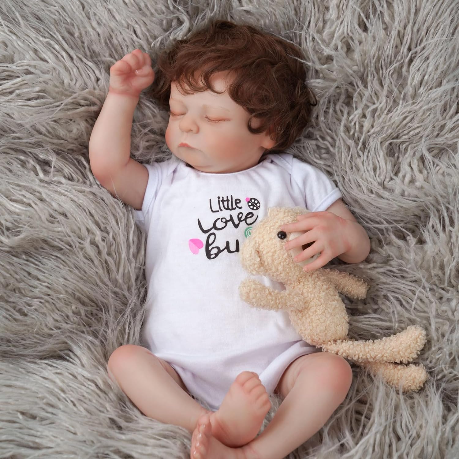 ADFO Lifelike Reborn Baby Dolls, 20 inch Realistic Brown