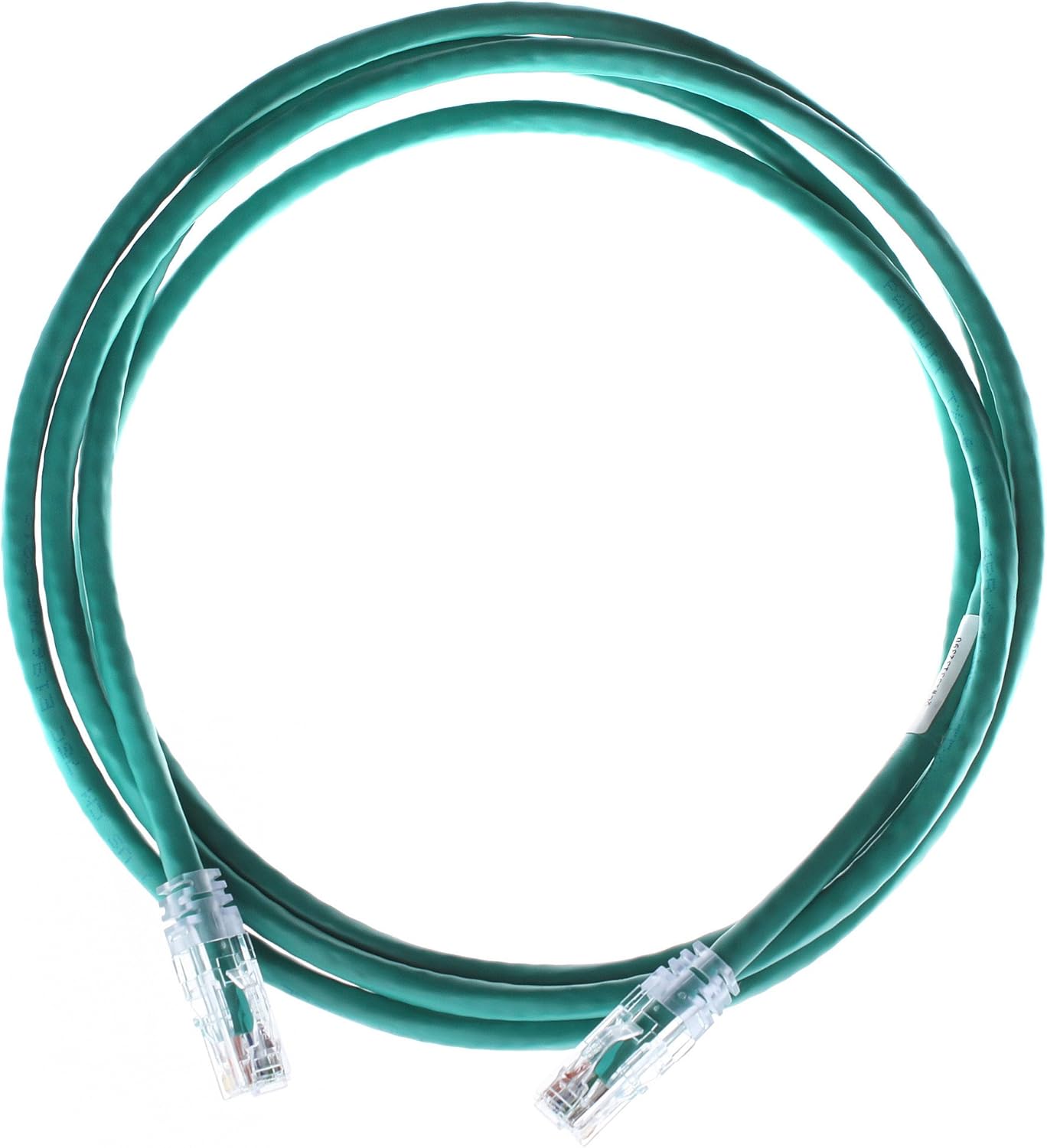 Panduit UTPSP7GRY Category-6 8-Conductor Strain Relief Clear Boot Patch Cord, 7-Feet, Green