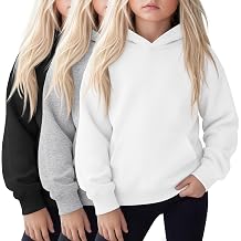 3 Pack Girls Hoodies Lightweight Kids Oversized Hooded Sweatshirt Cute Long Sleeve Pullover Sweatshirts with Pocket