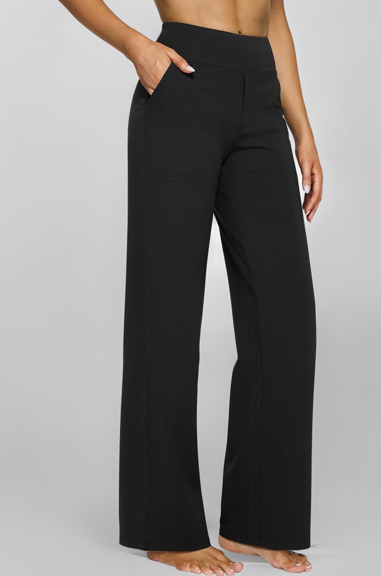 G4Free Wide Leg Pants for Women Yoga Dress Pants with Pockets High Waist Work Business Casual Sweatpants