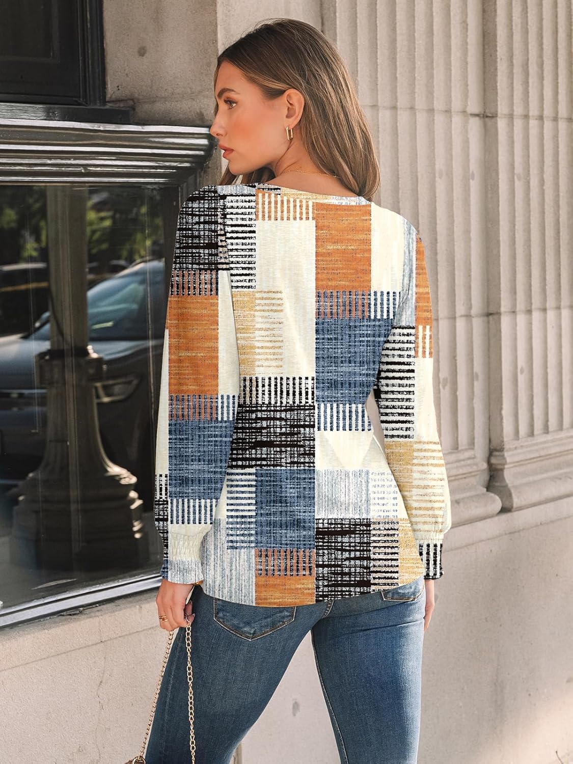 AUTOMET Long Sleeve Shirts Womens Pleated Business Casual Blouses with Smocked Cuffs - Image 4