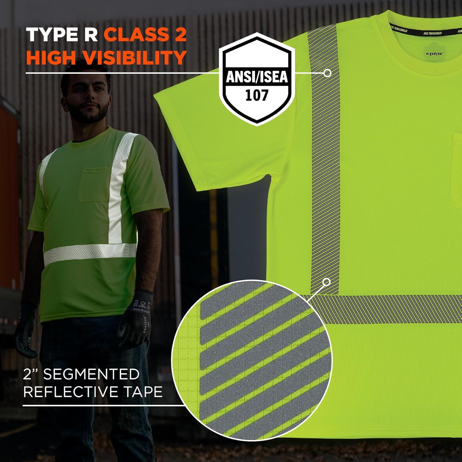 Ergodyne Unisex Adult Glowear 8292 Performance Hi-vis T-Shirt - Type R, Class 2