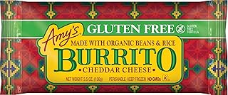 Amy's Frozen Meals, Cheddar Cheese Burrito with Beans and Rice, Gluten Free, 5.5 oz