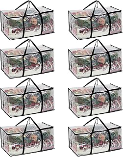 Fixwal Heavy Duty Moving Bags 8 Pack Storage Bags 93L Clear Moving Supplies for Space Saving Moving Storage Backpack Straps Strong Handles & Zippers, Foldable