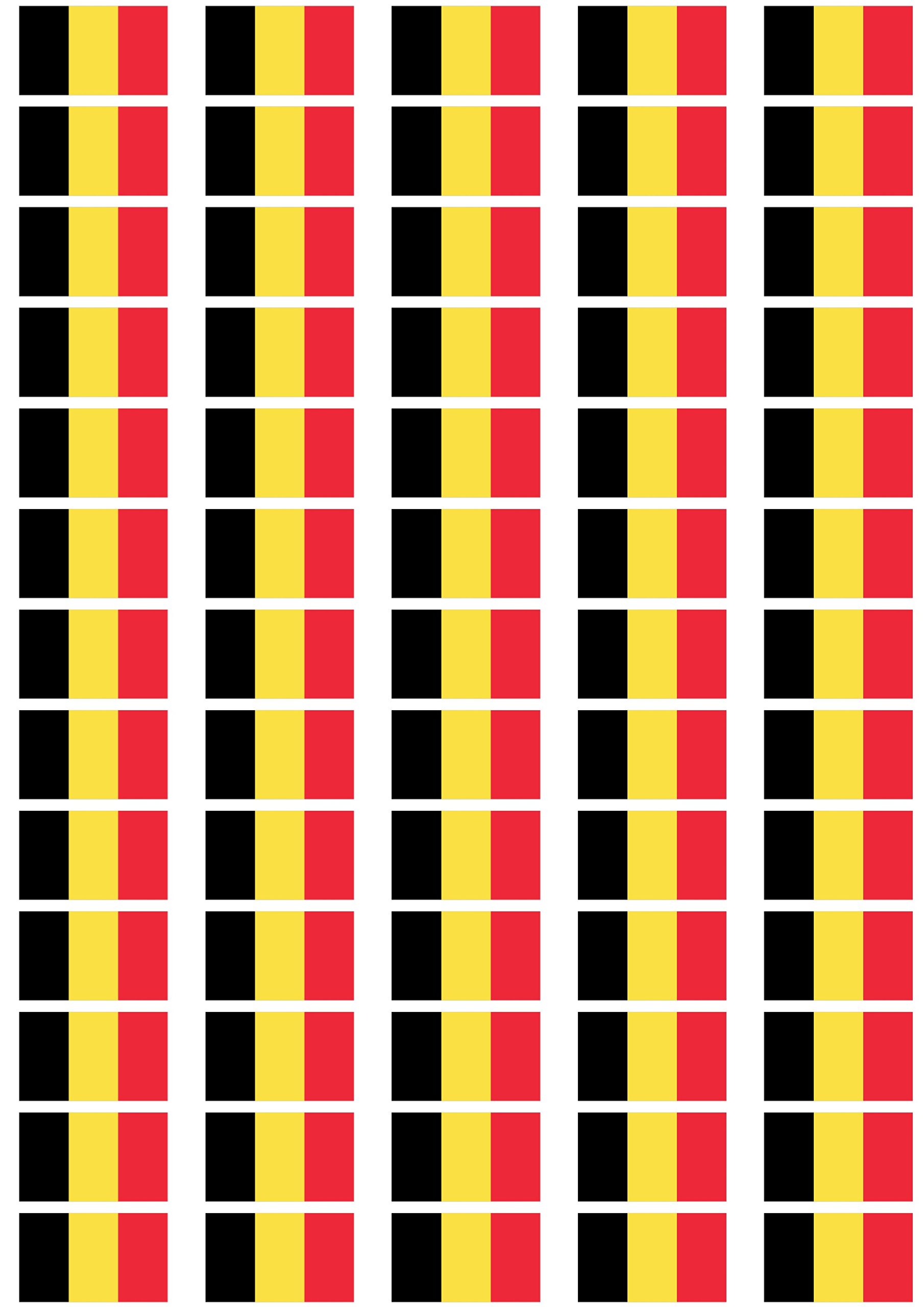 Madaboutflags White Belgium Flag Self Adhesive Matt Paper Labels/Stickers