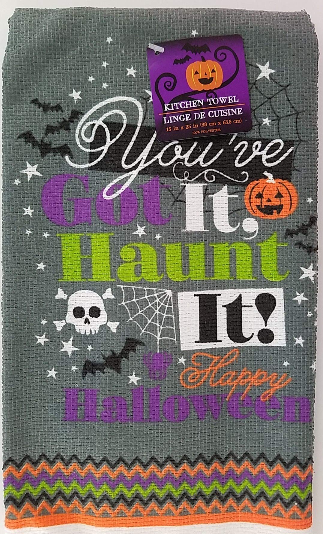 Halloween Kitchen Linen Towels, Oven Mitts & Pot Holders, Select Theme (Haunt It Towel)
