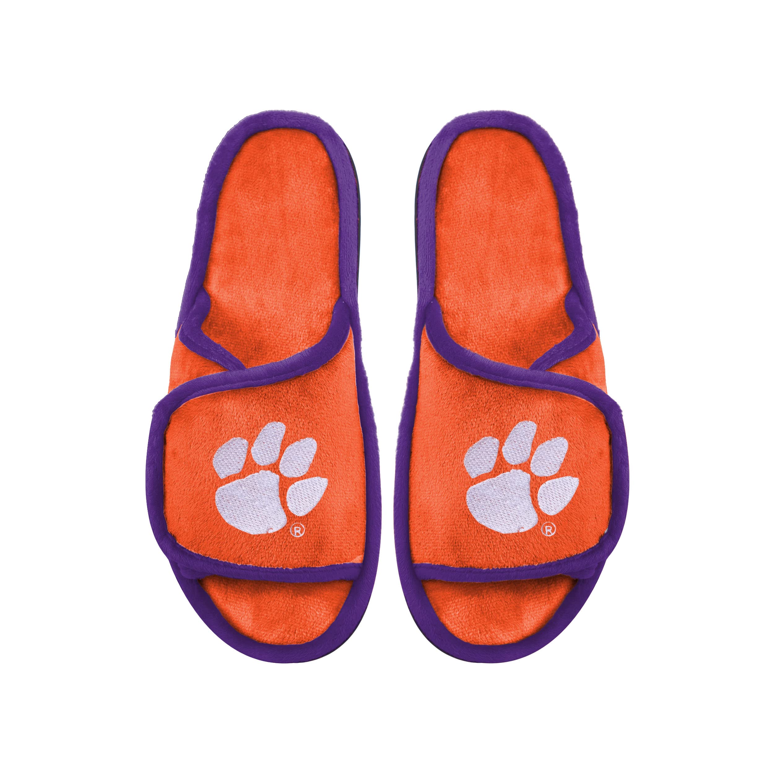 FOCO Clemson Tigers Memory Foam Velcro Slipper Slide - Mens Large