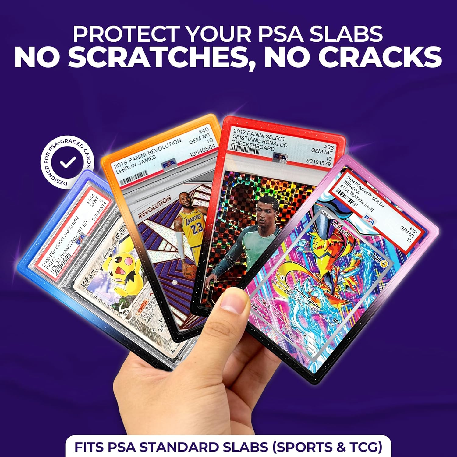 SUPERLIT PSA Gradient Slab Bumper 4 Pack Multi-Color - Guard for PSA Card Protection (Multi Pack 1)