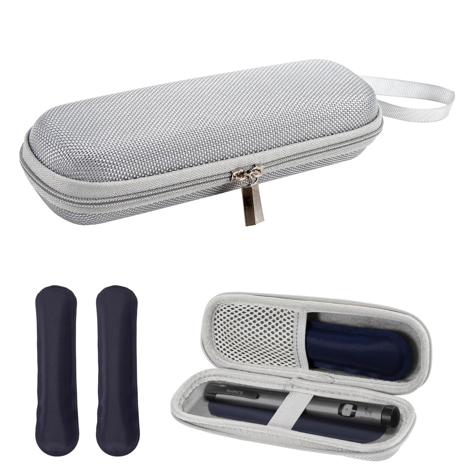 Insulin Kühltasche mit 2 Kühlakku,TSA Diabetiker Tasche für Pen,Epipen,Spritzen, Diabetikerzubehör,Medikamentöse Diabetische Kühler für Reise,Isoliert Diabetikertasche für Insulin & Spritzstift