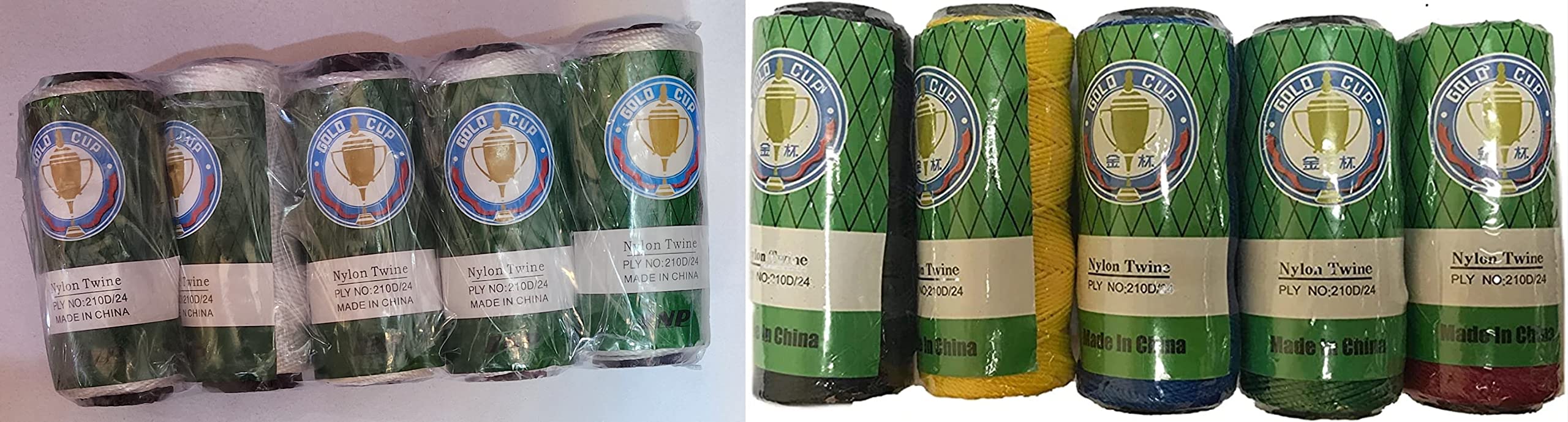 ABBASALI Gold Cup Nylon Twine Multi Color Thread - Line Dori 120g Pieces (10, Colour)