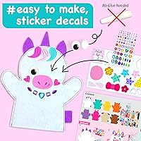 Vista 4 de Kit de fabricación de marionetas de mano de unicornio para niños de 5 a 8 años - Kit de manualidades para hacer marionetas DIY - Set de artes