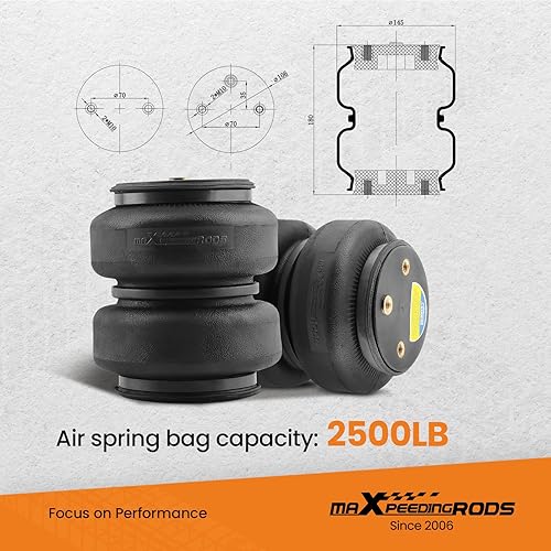 Miniatura 2 de maXpeedingrods Kit de bolsa de suspensión neumática de 5000 libras para Dodge Ram 2500 2014-2024 2WD 4WD Kit de nivelación de paseo neumático con