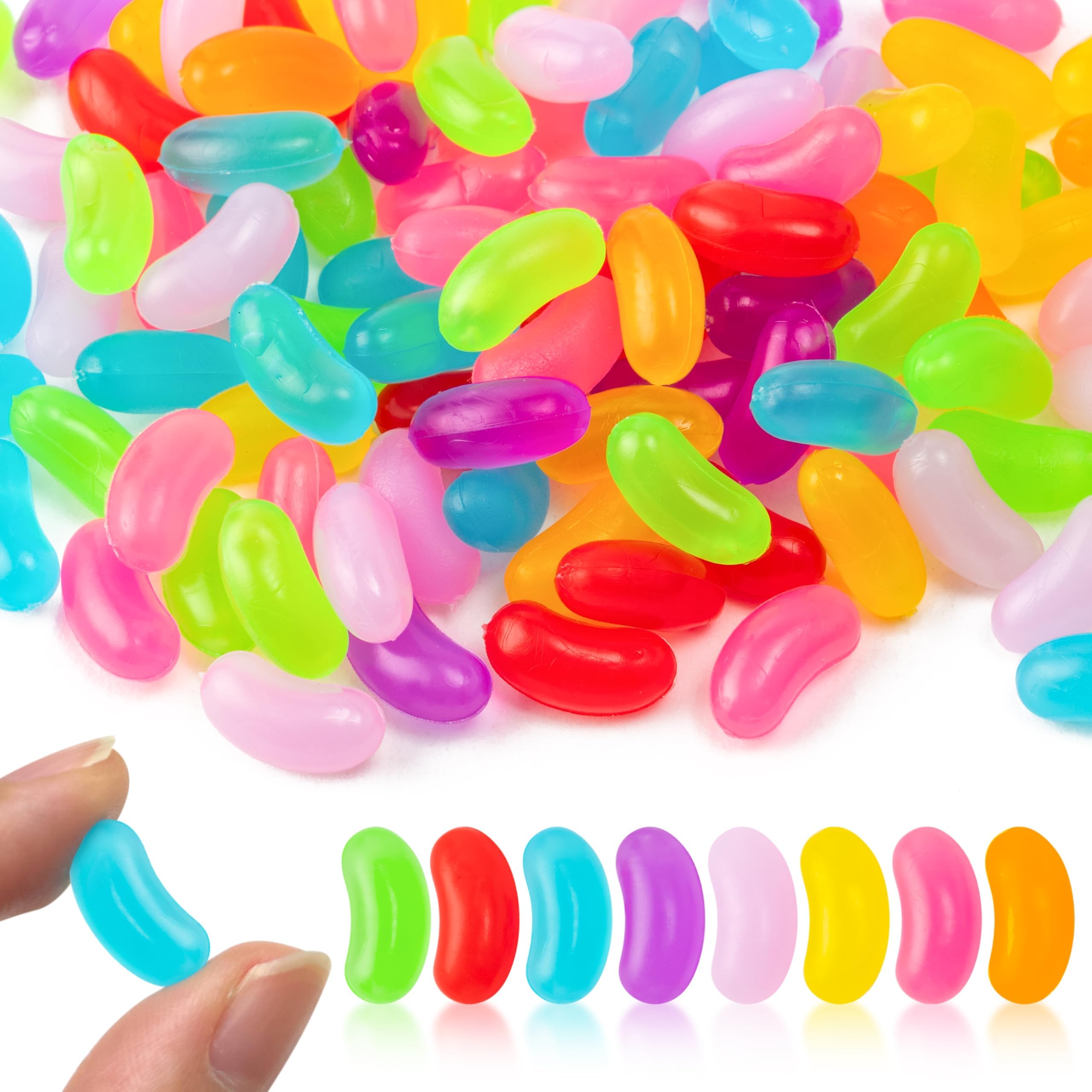 BkeeCten 150pcs Miniature Fake Jelly Beans Easter Decor Spring Craft Supply