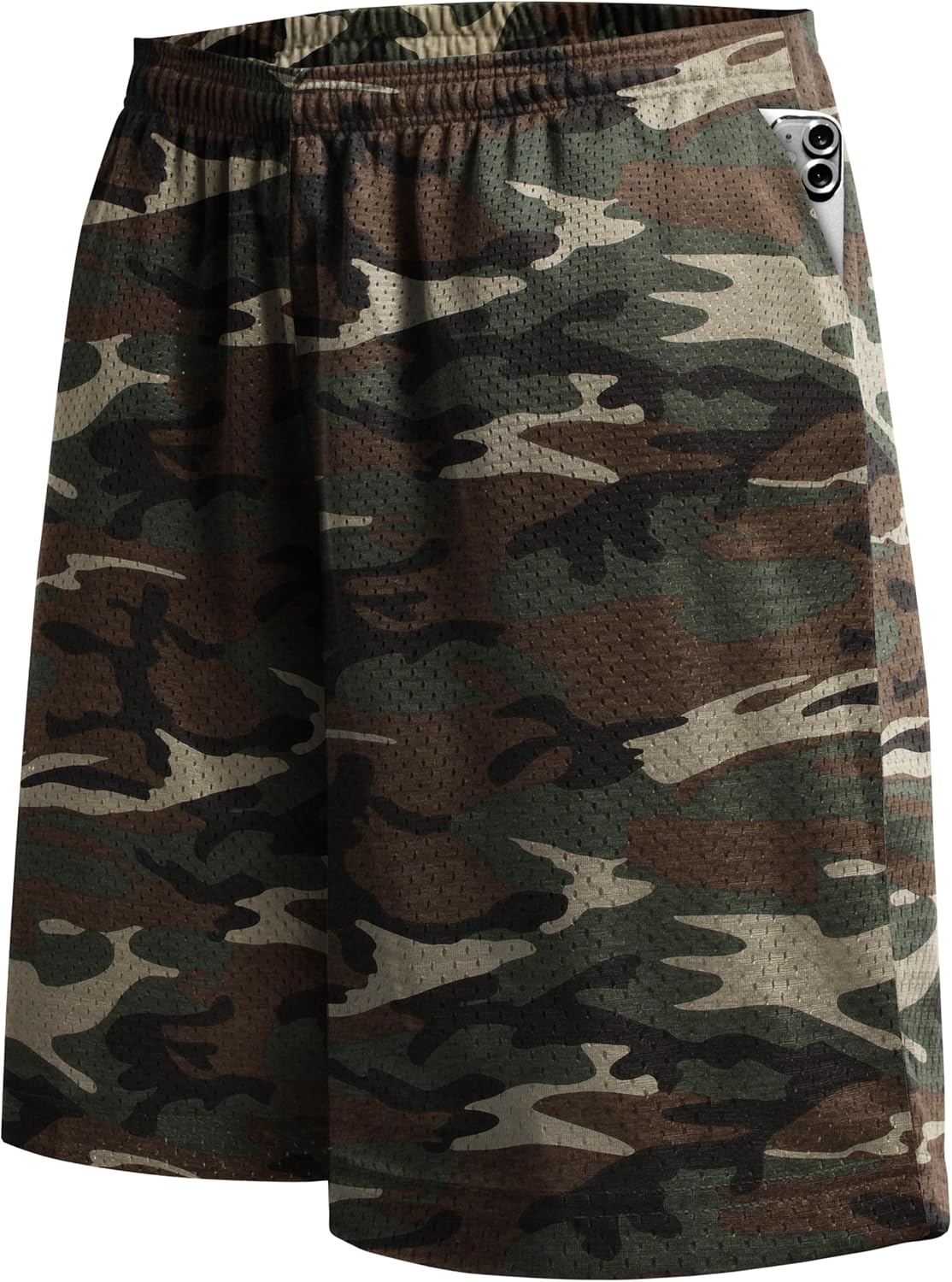 Ma Croix Mens Basic Mesh Shorts with Pockets Basketball Gym Workout Plain Uniform PE Shorts