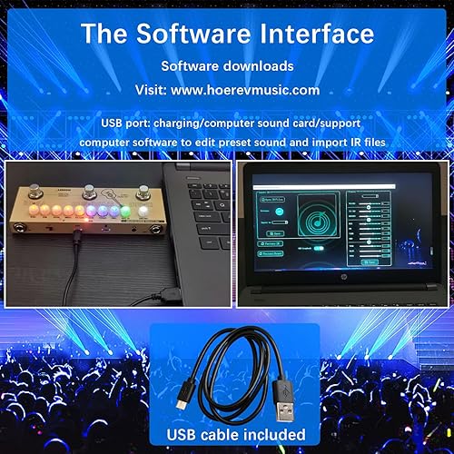 Miniatura 3 de HOEREV Pedal de guitarra multiefectos, retardo, fase de reverberación, coro, distorsión, sintonizador de sobremarcha, pedal de efectos múltiples