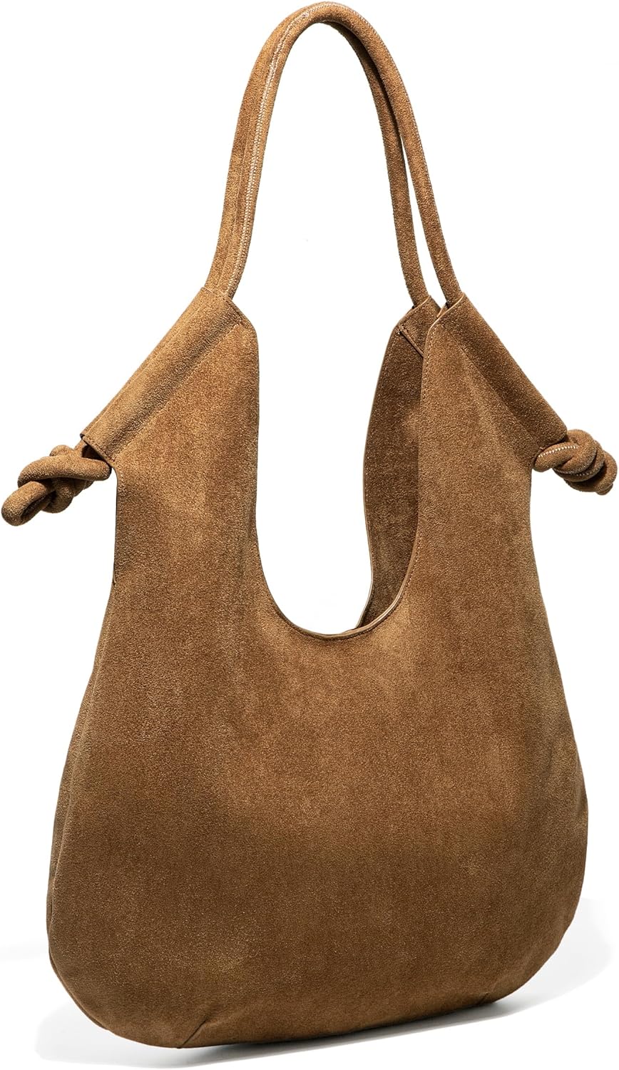 Large Suede Hobo Bags for Women Elegant Tote Shoulder Handbags Purses Satchel for Travel Work - Image 6