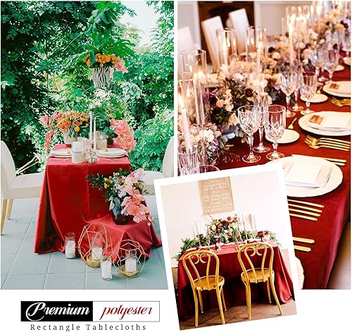 Miniatura 380 de Pesonlook Paquete de 4 manteles redondos blancos de 90 pulgadas, mantel de poliéster para mesas redondas, mantel lavable, resistente a las manchas