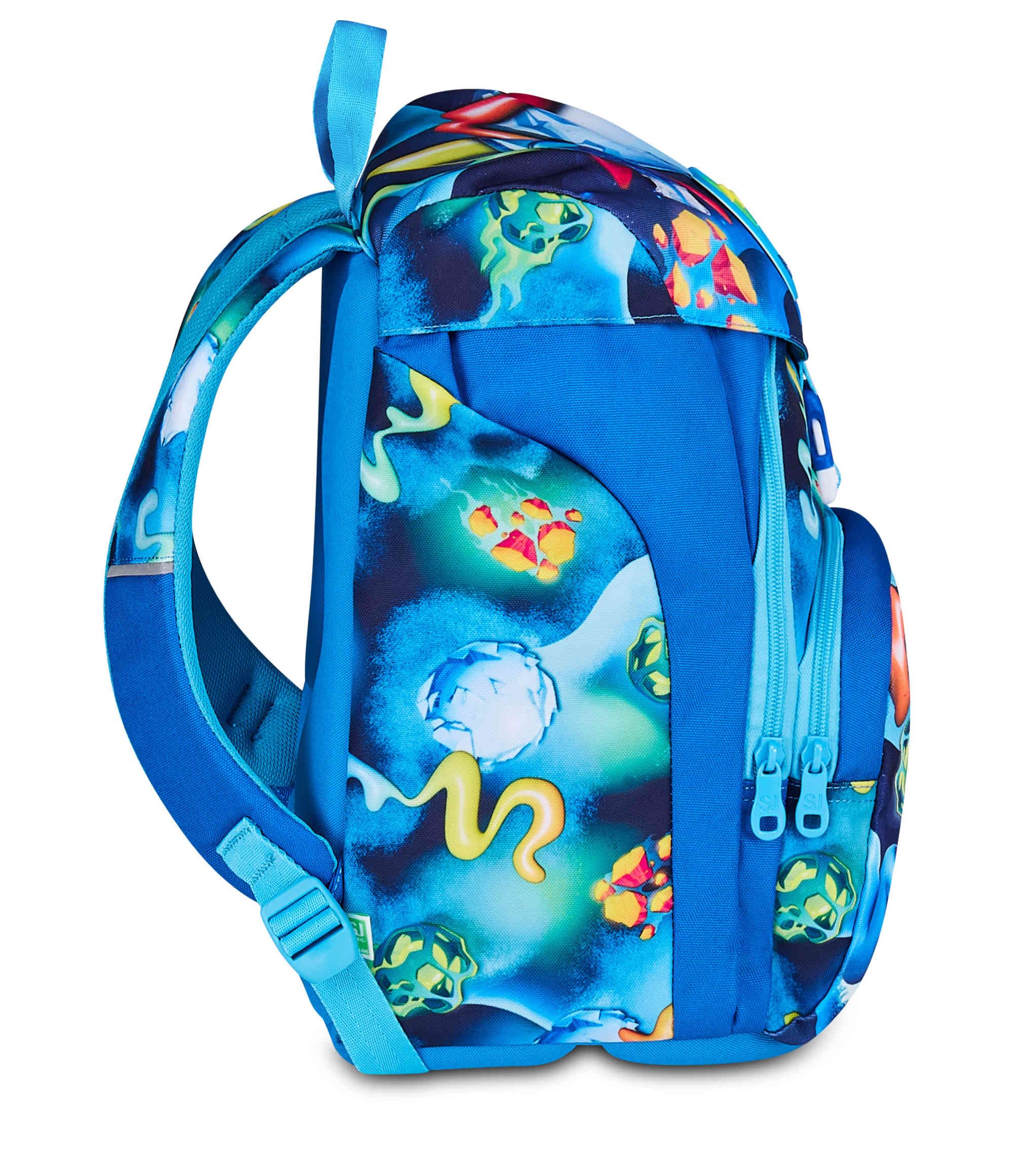 SJ GANG STYLE JAM GANG Zaino Scuola Primino SPACE RIDE, Blu, 20L, Monoscomparto, Doppia tasca frontale, Tasca portaborraccia, Applicazione Astronauta 3D, Scuola elementare, Bambino | Scuola Primaria/Elementare, Monoscomparto, Doppia tasca frontale, Tasca