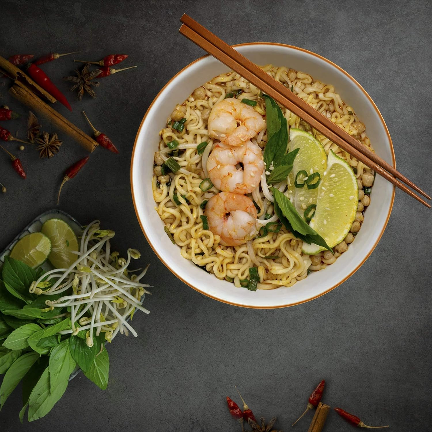 OMACHI Golden Potato Noodles - Made with Natural Ingredients - Superior (Hot & Sour Shrimp, Pack of 30)