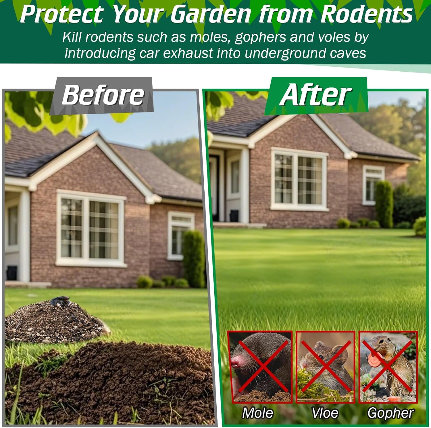Qualirey Pest Control Exhaust Pipe Attachment, Killing Outdoor Rodents image 2