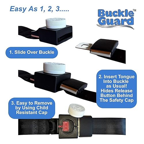 Miniatura 4 de Seat Belt Button Cover Deters Children and Disabled Adults from Opening Their Seat Belt While Riding in a Motorized Vehicle, No "Key" Needed to Open