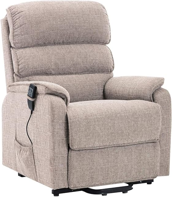 The Thornton Dual Motor Electric Riser and Recliner mobility chair with heat, massage and USB - choice of colours (Wheat Fabric)